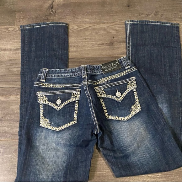 Rock & Roll Cowgirl jeans 29/34 western wear Blingy rodeo denim - Picture 15 of 16